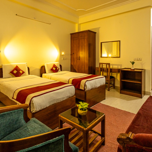 Non Balcony Twin Bed Room of Theap - Best Guest House in Noida Sector 55